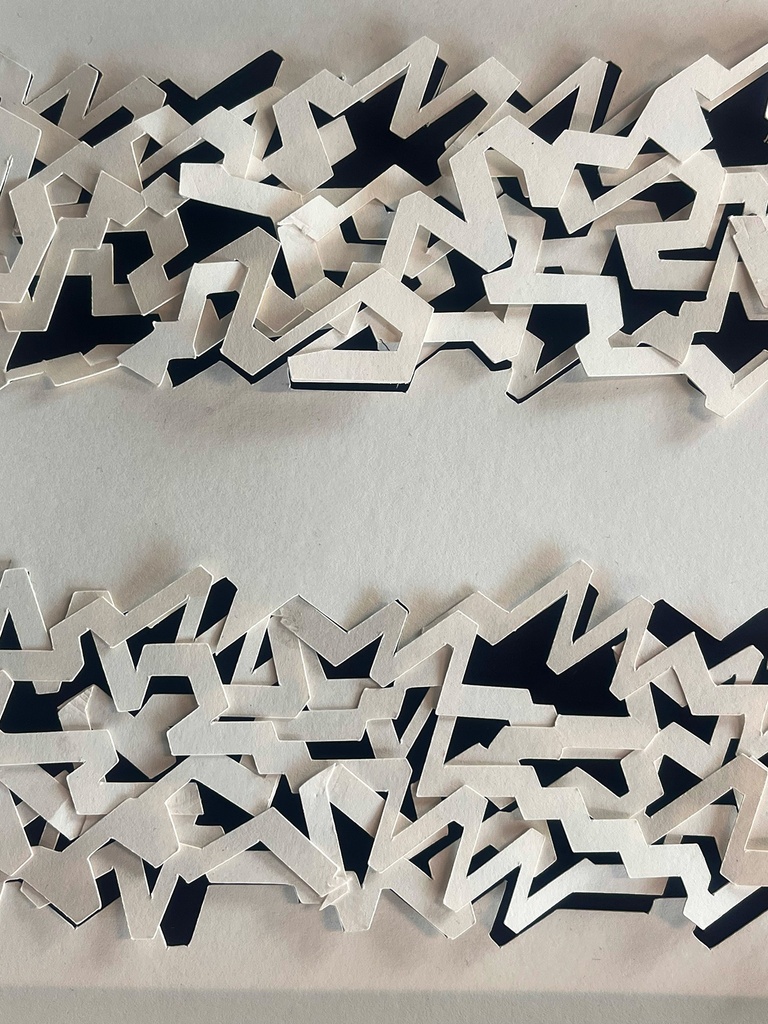 Graffitized paper knot detail